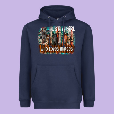 Just A Girl Who Loves Horses Heavyweight Hoodie Designed By Cowhidedigitalart
