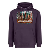Plum just a girl who loves horses Heavyweight Hoodie - CowhideDigitalArt