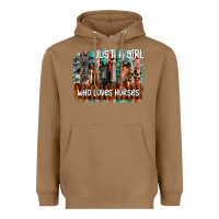 Toasted Coconut just a girl who loves horses Heavyweight Hoodie - CowhideDigitalArt