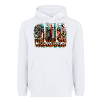 White just a girl who loves horses Heavyweight Hoodie - CowhideDigitalArt
