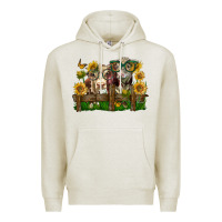 Hereford Bull And Heifer With Sunflowers Premium Hoodie | Teevron