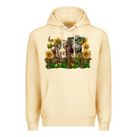Pina Colada hereford bull and heifer with sunflowers Premium Hoodie - LillyAllenDesigns