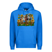 True Royal hereford bull and heifer with sunflowers Premium Hoodie - LillyAllenDesigns
