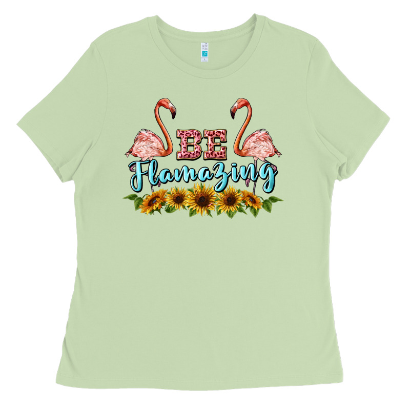 Be Flamezing Flamingo Ladies Tee by BarkalooDesign | Teevron