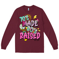 Burgundy 70s made 80s raised Long Sleeve Tee - texasbilliewilder