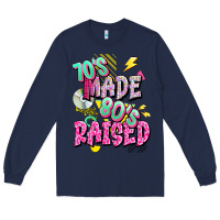 Navy 70s made 80s raised Long Sleeve Tee - texasbilliewilder