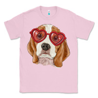 Bubblegum Pink Beagle with love glasses Classic Tee - RanaPortraitStore