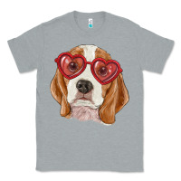 Heather Grey Beagle with love glasses Classic Tee - RanaPortraitStore