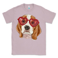 Lilac Beagle with love glasses Classic Tee - RanaPortraitStore