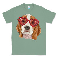Sage Beagle with love glasses Classic Tee - RanaPortraitStore