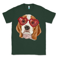 Sports Green Beagle with love glasses Classic Tee - RanaPortraitStore