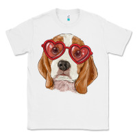 White Beagle with love glasses Classic Tee - RanaPortraitStore