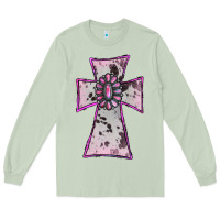Matcha Cowhide Pink Gemstone Cross Long Sleeve Tee - RanaPortraitStore