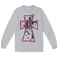 Moon Dust Cowhide Pink Gemstone Cross Long Sleeve Tee - RanaPortraitStore