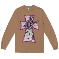 Cowhide Pink Gemstone Cross Long Sleeve Tee | Teevron