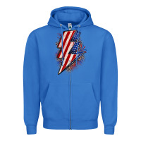 True Royal leopard american flag lightning bolt Zipper Hoodie - Zillion Design Studio