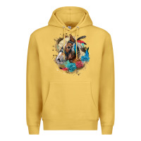 Antique Gold haflinger horse floral Premium Hoodie - LillyAllenDesigns