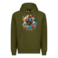 Army Green haflinger horse floral Premium Hoodie - LillyAllenDesigns