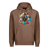 Chestnut haflinger horse floral Premium Hoodie - LillyAllenDesigns
