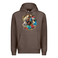 Coffee haflinger horse floral Premium Hoodie - LillyAllenDesigns