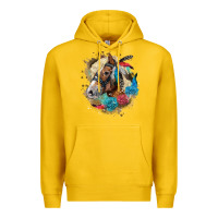 Lemon haflinger horse floral Premium Hoodie - LillyAllenDesigns