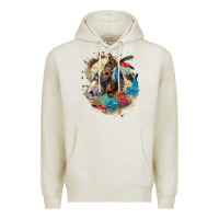 Oatmeal Heather haflinger horse floral Premium Hoodie - LillyAllenDesigns