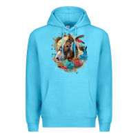Ocean Blue haflinger horse floral Premium Hoodie - LillyAllenDesigns