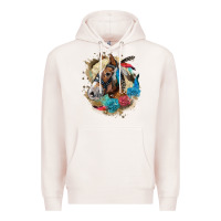 Pale Pink haflinger horse floral Premium Hoodie - LillyAllenDesigns