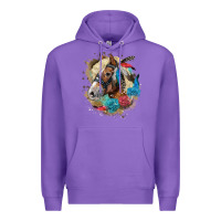 Purple haflinger horse floral Premium Hoodie - LillyAllenDesigns