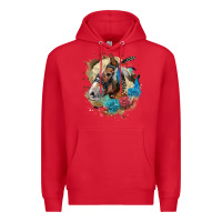 Red haflinger horse floral Premium Hoodie - LillyAllenDesigns