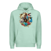 Seafoam haflinger horse floral Premium Hoodie - LillyAllenDesigns