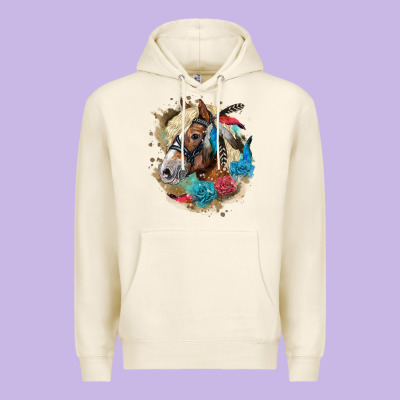 Haflinger Horse Floral Premium Hoodie Designed By Lillyallendesigns