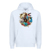 White haflinger horse floral Premium Hoodie - LillyAllenDesigns