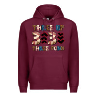 Burgundy three up three down Premium Hoodie - AdoDesignShop