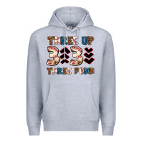 Heather Grey three up three down Premium Hoodie - AdoDesignShop