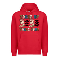 Red three up three down Premium Hoodie - AdoDesignShop