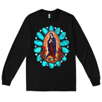 Black Gemstone Lady Of Guadalupe Long Sleeve Tee - RanaPortraitStore