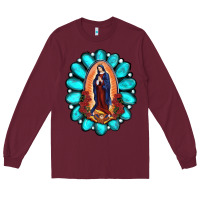Burgundy Gemstone Lady Of Guadalupe Long Sleeve Tee - RanaPortraitStore