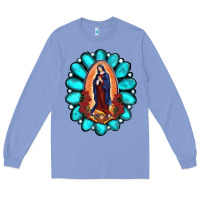 Colony Blue Gemstone Lady Of Guadalupe Long Sleeve Tee - RanaPortraitStore