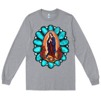 Heather Grey Gemstone Lady Of Guadalupe Long Sleeve Tee - RanaPortraitStore