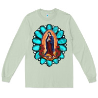 Matcha Gemstone Lady Of Guadalupe Long Sleeve Tee - RanaPortraitStore