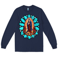 Navy Gemstone Lady Of Guadalupe Long Sleeve Tee - RanaPortraitStore