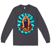 Smoke Gemstone Lady Of Guadalupe Long Sleeve Tee - RanaPortraitStore