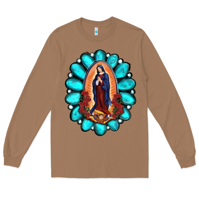 Gemstone Lady Of Guadalupe Long Sleeve Tee by RanaPortraitStore | Teevron