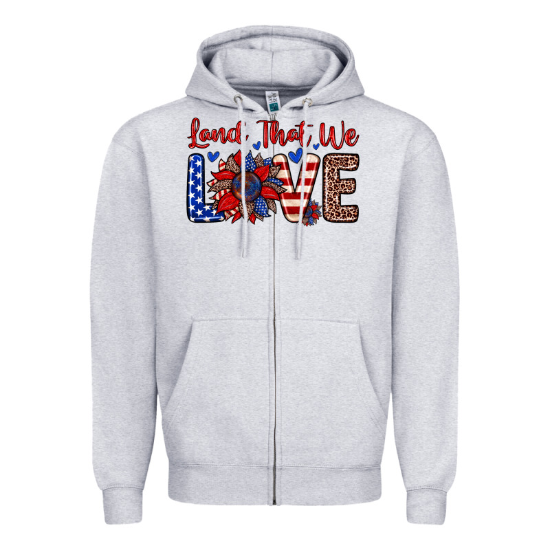 Land That We Love Zipper Hoodie by Zillion Design Studio | Teevron