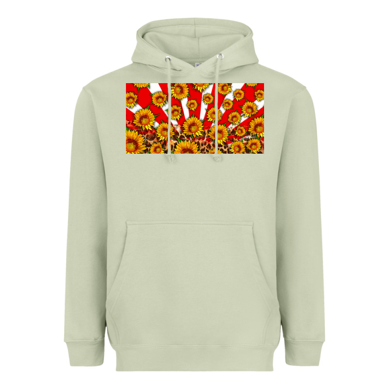 Usa Sunflowers Leopard License Plate Heavyweight Hoodie by HRA Design Shop | Teevron