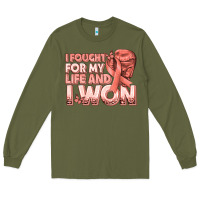 Army Green i fought for my life and i won uterine cancer peac Long Sleeve Tee - texasbilliewilder