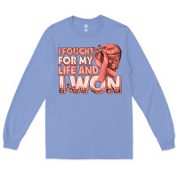 Colony Blue i fought for my life and i won uterine cancer peac Long Sleeve Tee - texasbilliewilder