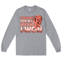Heather Grey i fought for my life and i won uterine cancer peac Long Sleeve Tee - texasbilliewilder