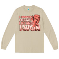 Mushroom i fought for my life and i won uterine cancer peac Long Sleeve Tee - texasbilliewilder